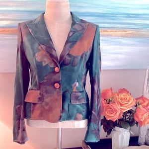 ESCADA - silky / satin abstract blazer - European size 34.